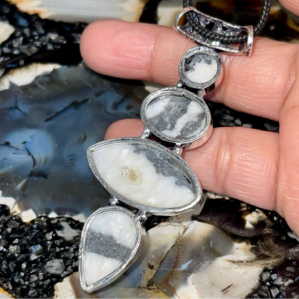 White Buffalo Turquoise Pendant 3” - Picture 14 of 17